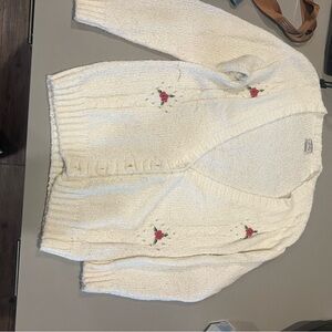 Vintage Cardigan with Floral Embroidery